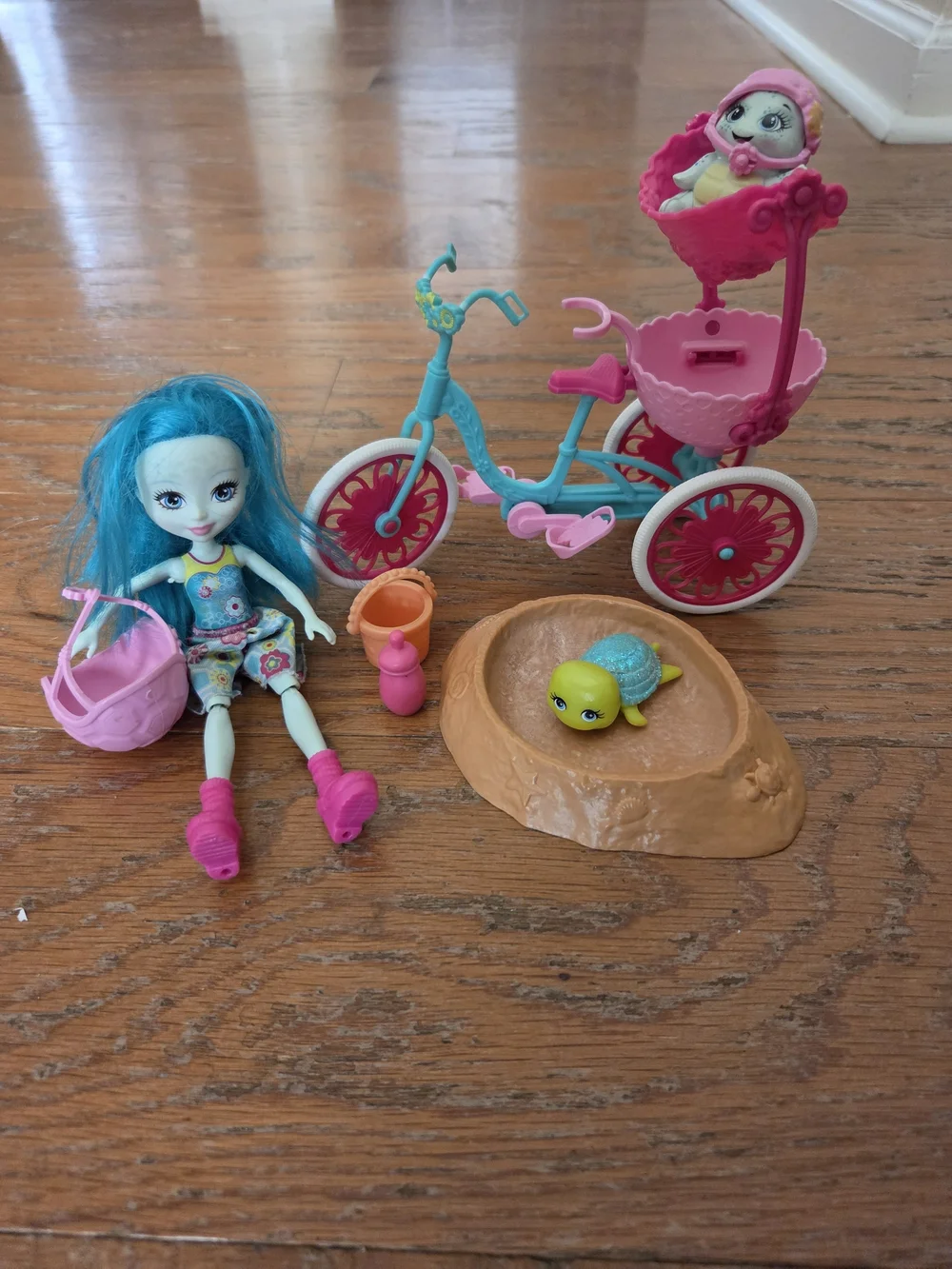 Enchantanimals Turtle  Doll Playset with Pink Tricycle & Extra Accessories
